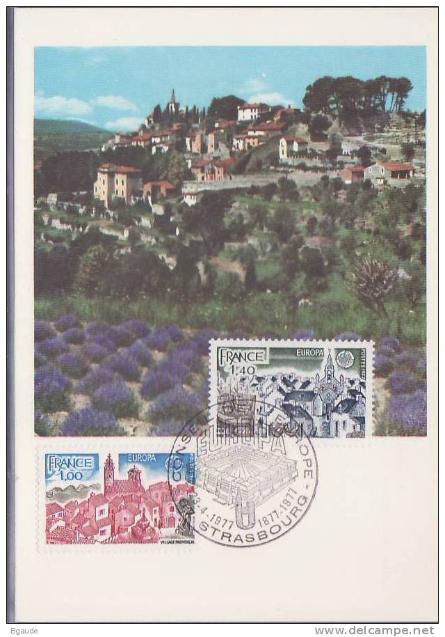 FRANCE CARTE MAXIMUM  EUROPA CEPT 1977 NUM YVERT 1928 LA PROVENCE - 1977