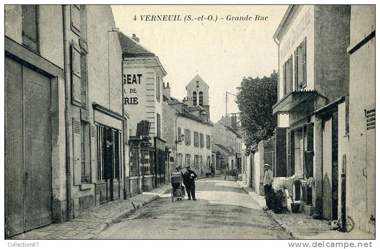 78 - YVELYNES - VERNEUIL Sur SEINE - GRANDE RUE - BOUCHERIE CHARCUTERIE - Verneuil Sur Seine