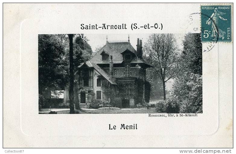78 - YVELYNES - ST ARNOULT - VILLA " LE MENIL " - JOLIE CARTE STYLE GRAVURE - St. Arnoult En Yvelines