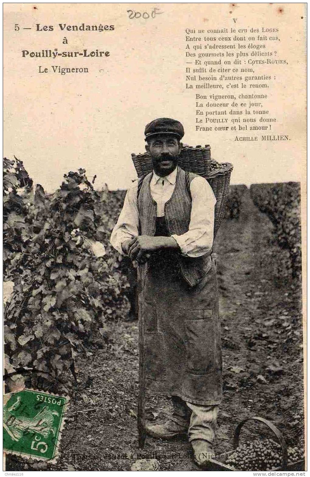 58 POUILLY SUR LOIRE Les Vendanges  TOP  1912 - Pouilly Sur Loire