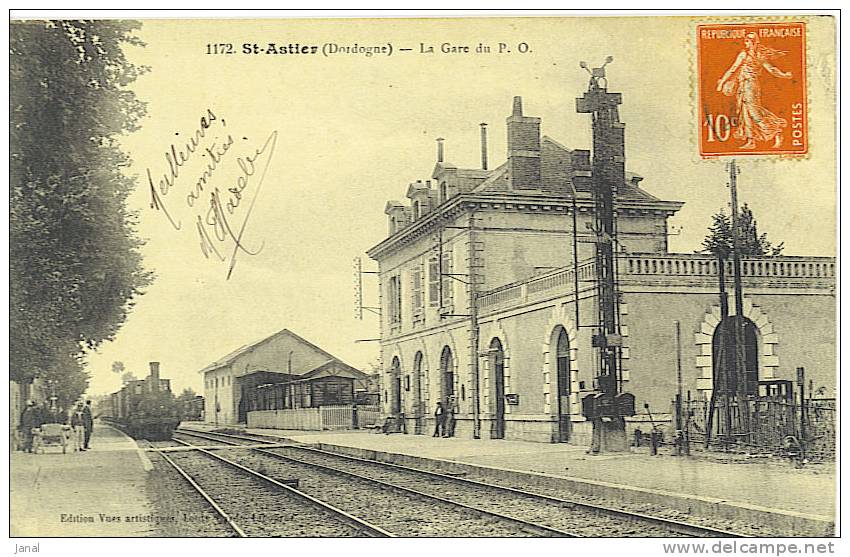 ST-ASTIER ( Dordogne) LA GARE DU P.O - Autres & Non Classés