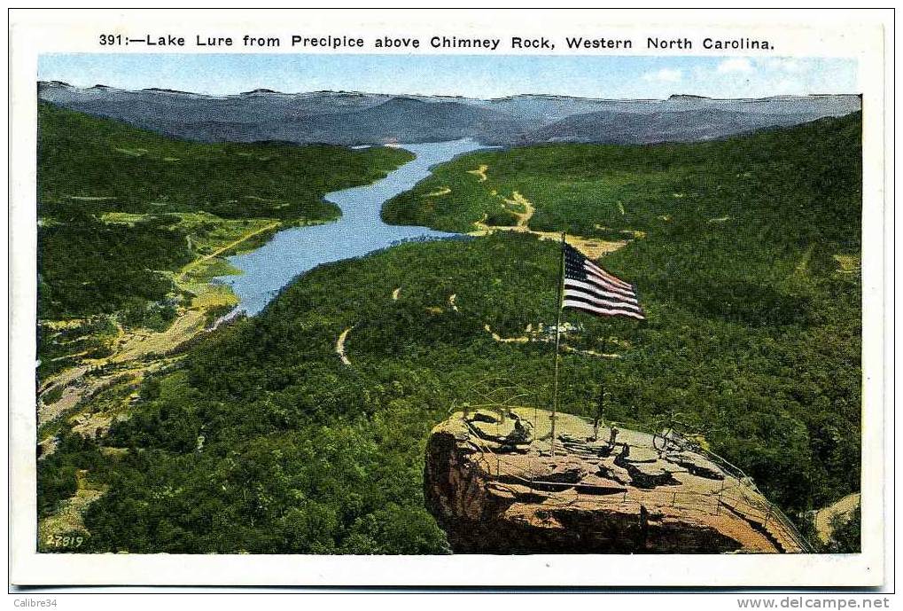 ETATS UNIS Lake Lure From Precipice Above Chimney Rock  (Editeur Asheville Post Card) - Sonstige & Ohne Zuordnung