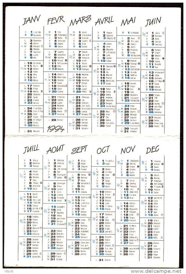 CALENDRIER DES EBOUEURS 1994 : Enfant, Ane, Cheval (2 Volets, 7,5 Cm Sur 10 Cm) - Formato Piccolo : 1991-00