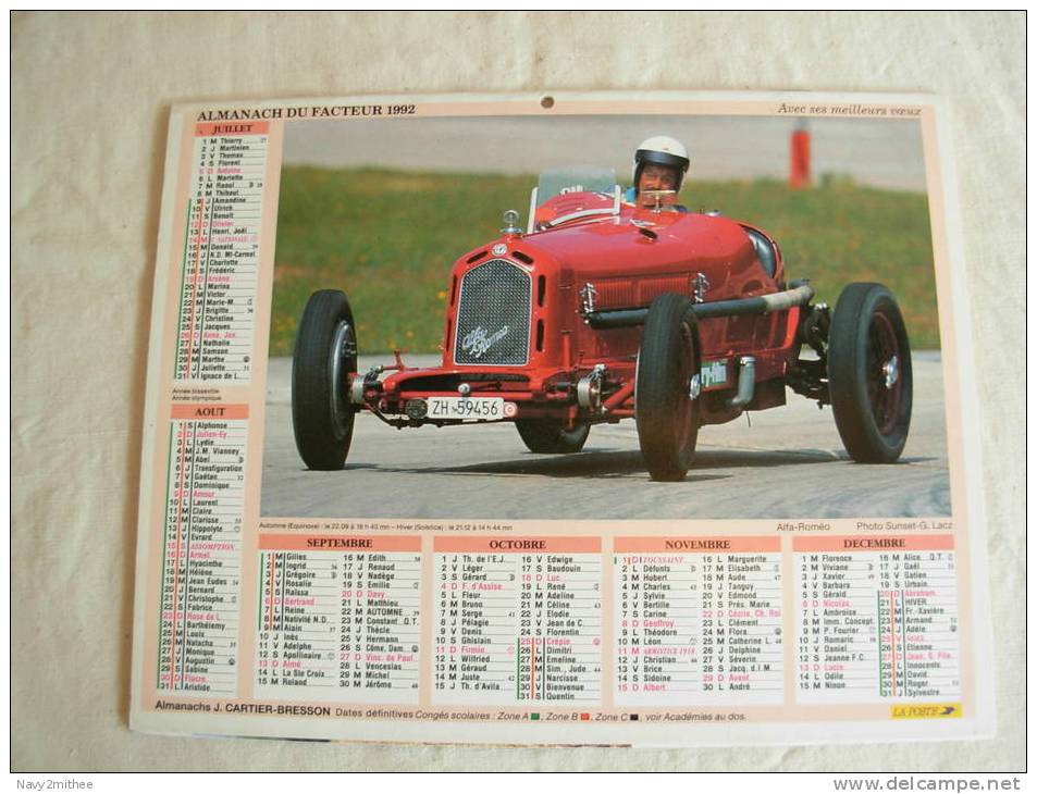 ALMANACH DU FACTEUR 1992 .ALMANACH JEAN CARTIER BRESSON - Grand Format : 1971-80