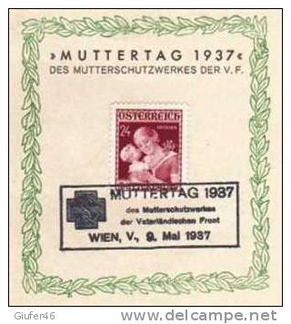 Cartoncino Filatelico MUTTERTAG 1937 - Covers & Documents