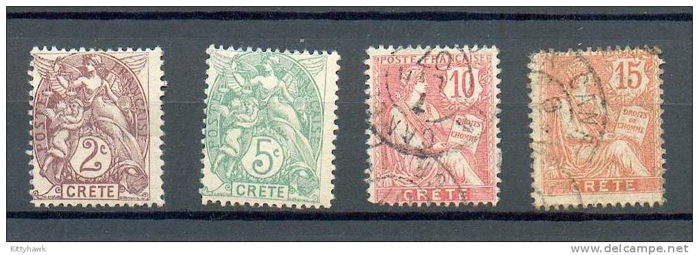 CRETE 1 - YT 2*/5* Un Aminci/6 Obli / 7 Obli - Used Stamps