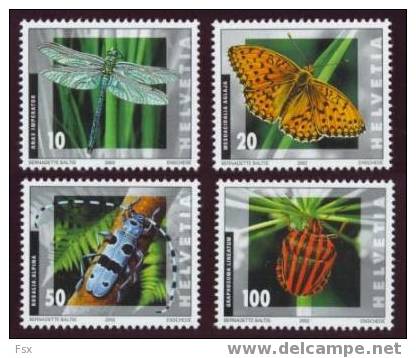 2002 (Zumstein 1061 - 1064) Dauermarken, Insekten ** - Unused Stamps