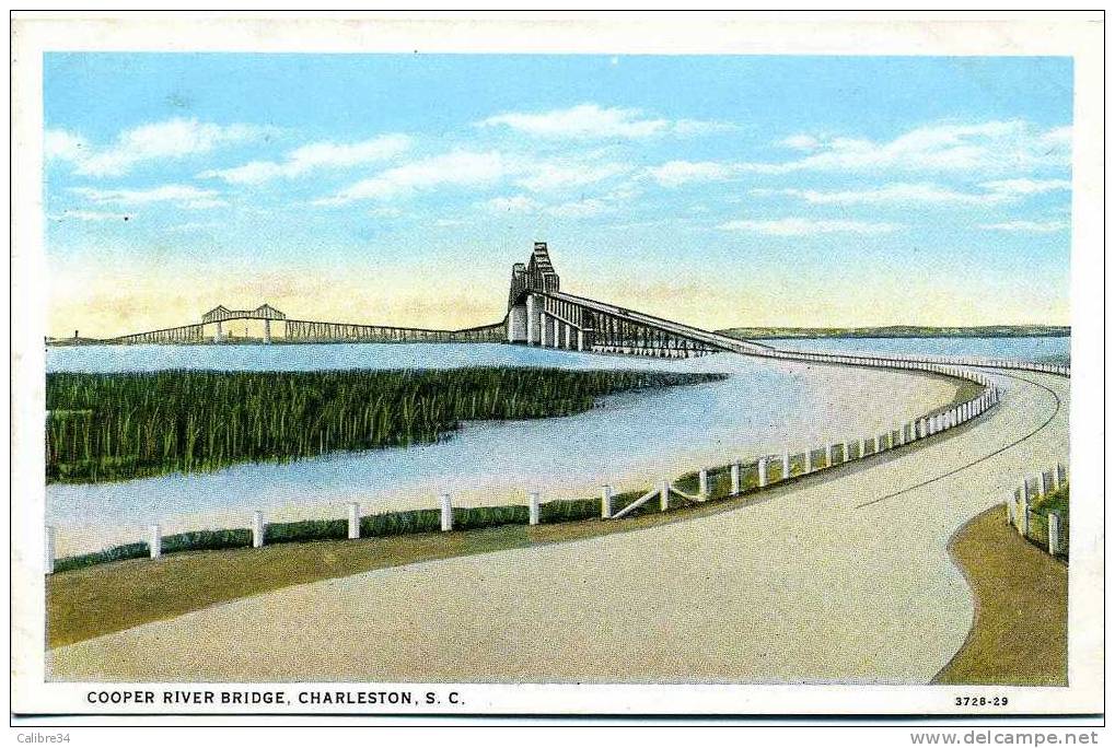 ETATS UNIS COOPER RIVER BRIDGE CHARLESTON  (Editeur GAYDEN Brothers Charleston) - Charleston