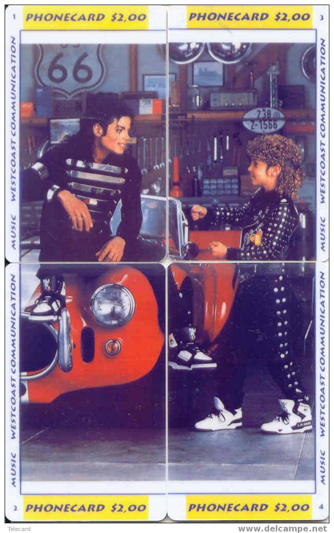 MICHAEL JACKSON (536) Puzzle Of 4 Phonecards - Musik