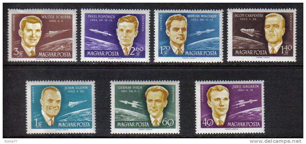 PC275 - UNGHERIA , Astronautica : P.a. N. 243/249  *** - Unused Stamps