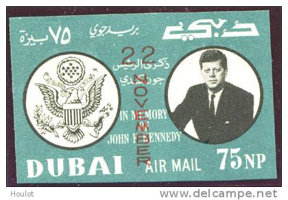 Dubai Mi. N° 144 B ** Geschnitten 1964, 22. Nov. 1. Todestag Von John F. Kennedy - Dubai
