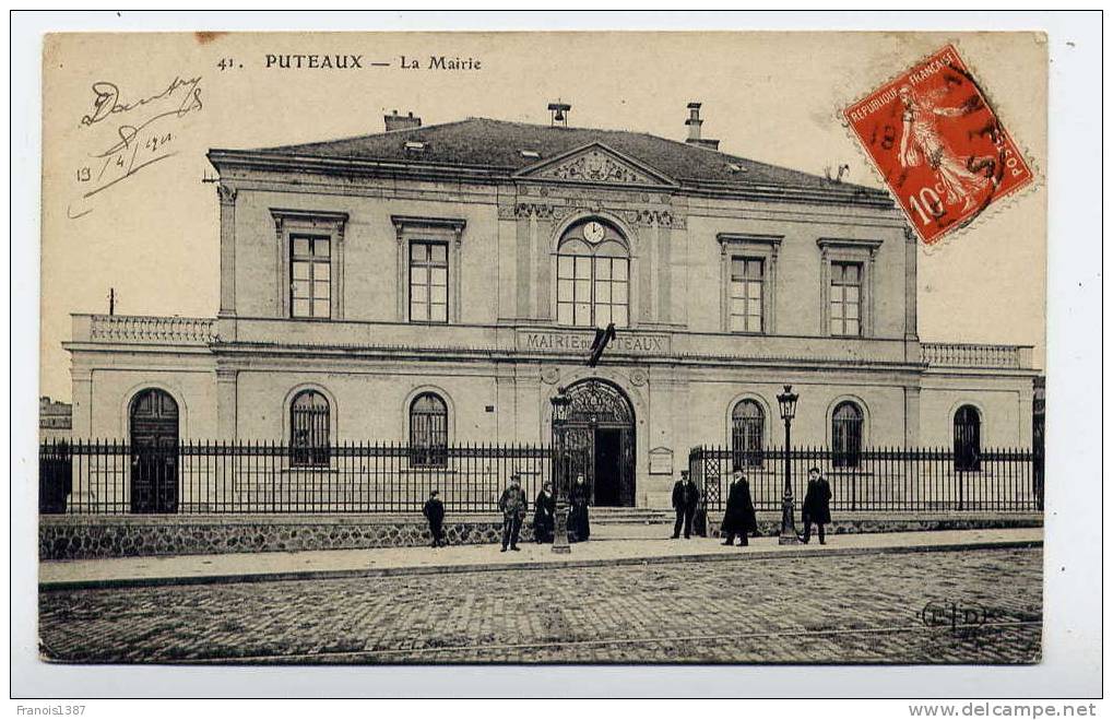 M18 - PUTEAUX - La Mairie (1911 - Jolie Carte Animée) - Puteaux