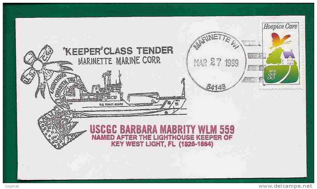 USA -  CLASS TENDER MARINETTE MARINE CORP - From MARINETTE, WI CANCELLATION - With US COAST GUARD CARD - Maritime