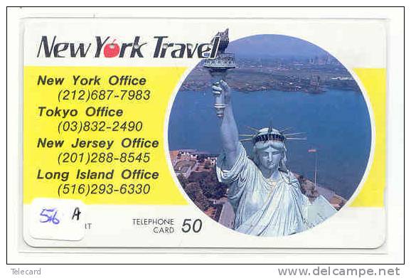 Telecarte Statue Of Liberty (56a) Statue De La Liberte Twins Towers New York USA  Phonecard Japan - Paysages