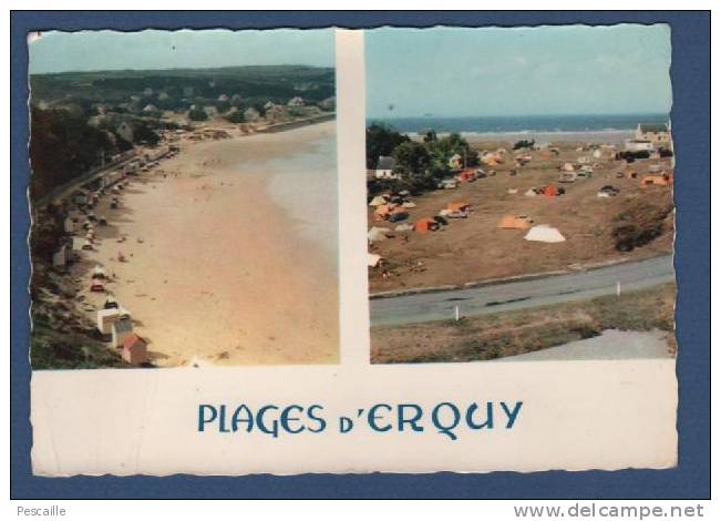 CP CIRCULEE PLAGES D'ERQUY - LA PLAGE DE CAROUAL ET LE TERRAIN DE CAMPING - Erquy