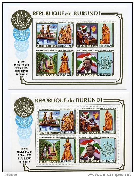 Burundi 10 Ans République 8 Paires BF NON EMIS  BF121B+C ++  Cote  140x8= 1120 € Café, Education, Drapeau, Flag - Nuevos