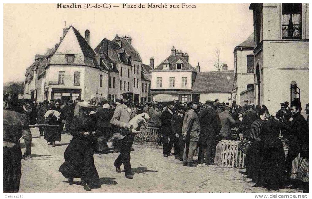 62 HESDIN Place Du Marché Aux Porcs  TOP - Hesdin