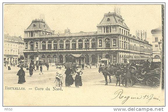 BRUXELLES - BRUSSEL Gare Du Nord         Animation élègantes Et Caleches - Cercanías, Ferrocarril