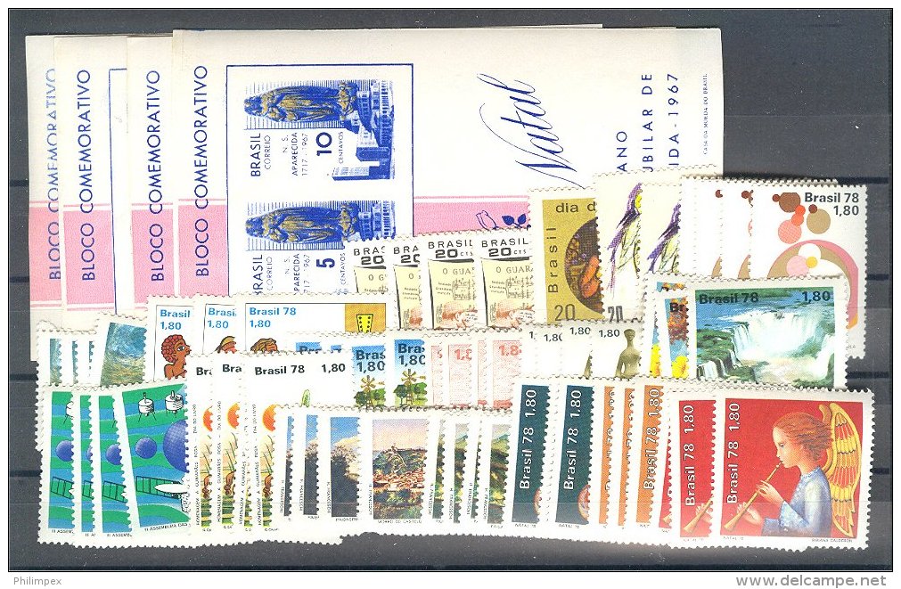 BRAZIL, NICE GROUP MINT NEVER HINGED ON STOCK CARDS - Verzamelingen & Reeksen