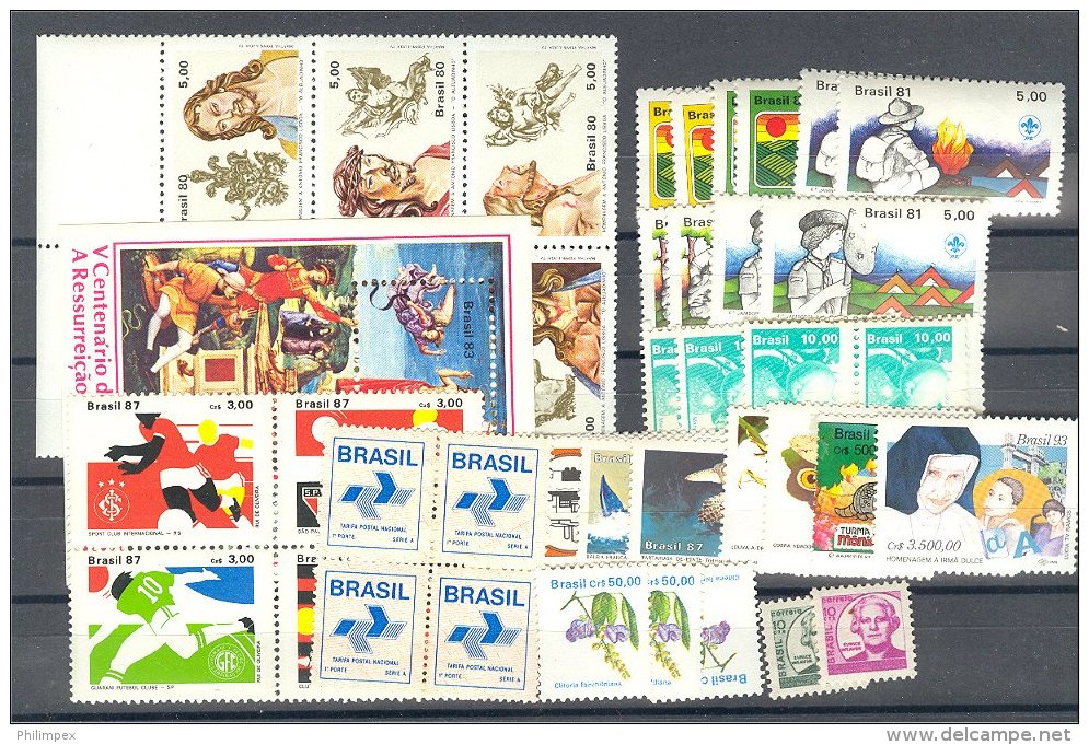 BRAZIL, NICE GROUP MINT NEVER HINGED ON STOCK CARDS - Collections, Lots & Séries