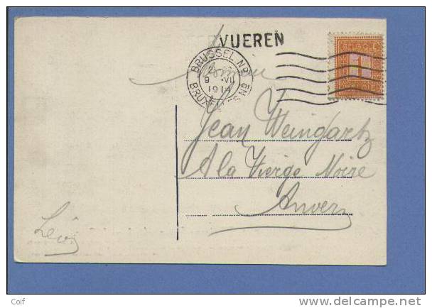 108 Op Kaart (Tervueren / Maisons Espagnols Dans Le Parc) Met Naamstempel TERVUEREN - 1912 Pellens