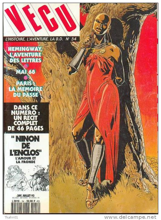 MAGAZINE  " VECU "   N°  54   DE 1992  TBE - Vécu