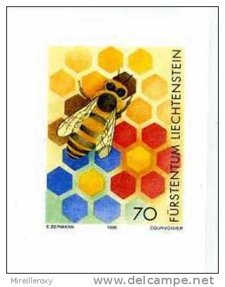 ABEILLE / ENTIER POSTAL LICHTENSTEIN / PEINTURE - Honeybees