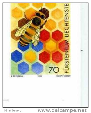 ABEILLE / ENTIER POSTAL LICHTENSTEIN / PEINTURE FLEUR - Honeybees