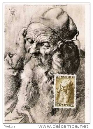 Saar101/ Albrecht Dürer, (Maler)  Alter Mann, Maximumkarte 1958 - Maximum Cards