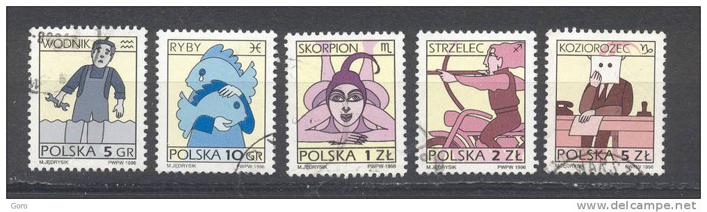 Polonia  1996.-  Y&T Nº   3373/7 - Oblitérés