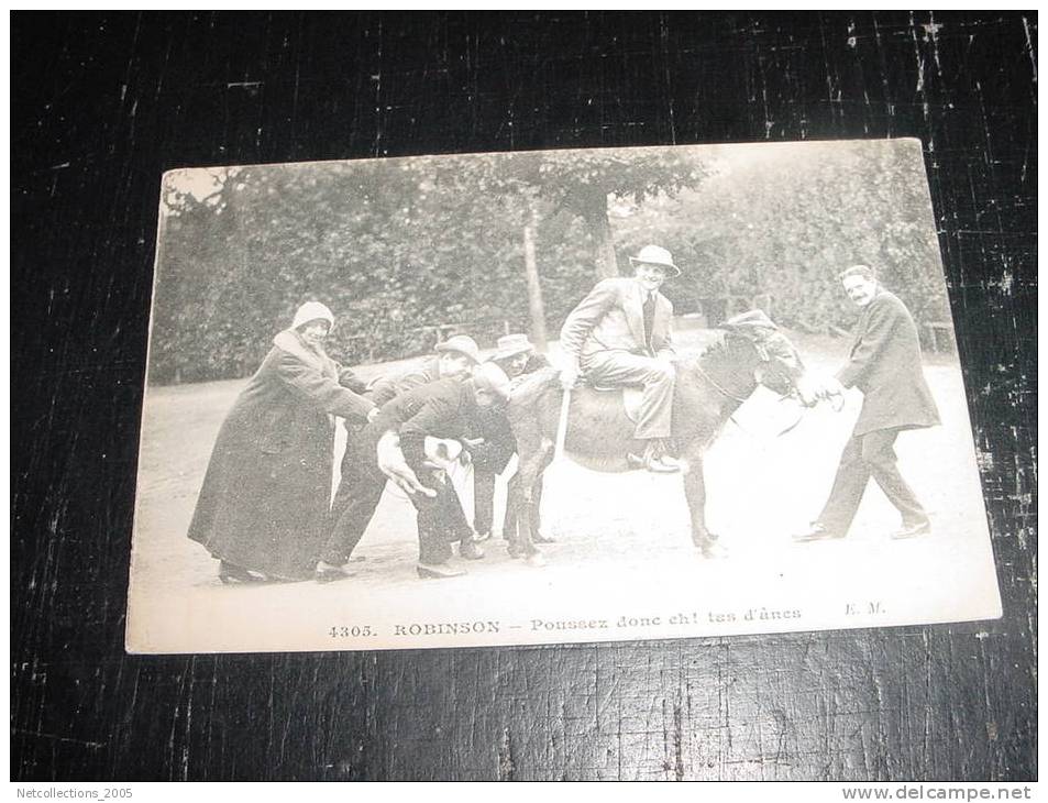 ROBINSON - POUSSEZ DONC EH ! TAS D'ANES - 92 HAUTS DE SEINE - Carte Postale De France - Le Plessis Robinson