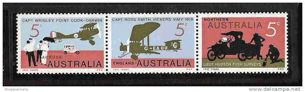 AUSTRALIA, 1969, YT 394-396 ** EN BANDE AVIATION - Mint Stamps