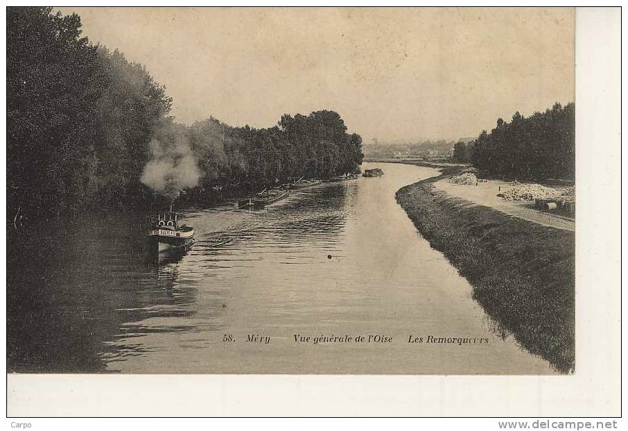 MERY SUR OISE - Vue Géné. De L´Oise - Les Remorqueurs (péniche) - Mery Sur Oise