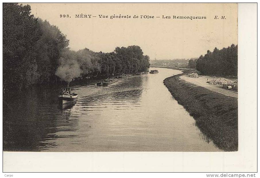 MERY SUR OISE - Vue Géné. De L´Oise - Les Remorqueurs (péniche) - Mery Sur Oise