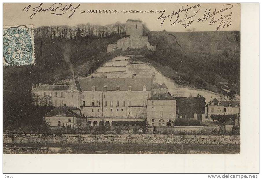 LA ROCHE GUYON - Le Chateau Vu De Face. - La Roche Guyon