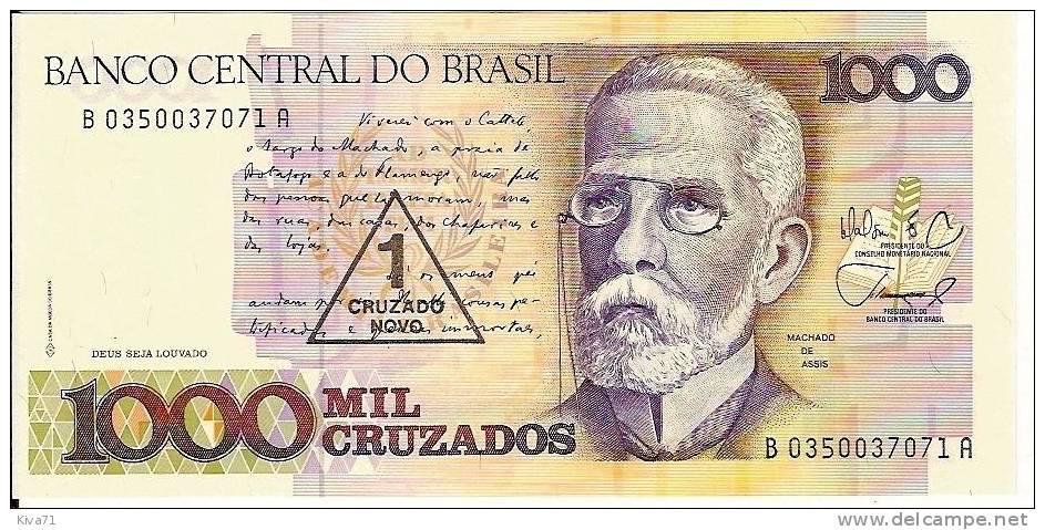 1 Cruzado Novo Sur 1000 Cruzados     "BRESIL"     UNC       Ble 20 - Brasile