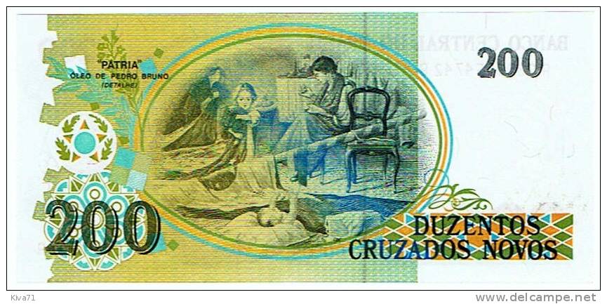 200 Cruzeiros     "BRESIL"     UNC       Ble 22 - Brasile