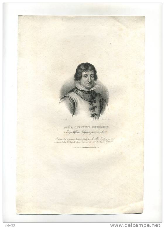 - PORTRAIT DE D. CATALINA DE ERAUSO . LITHO DU XIXe S. - Litografia