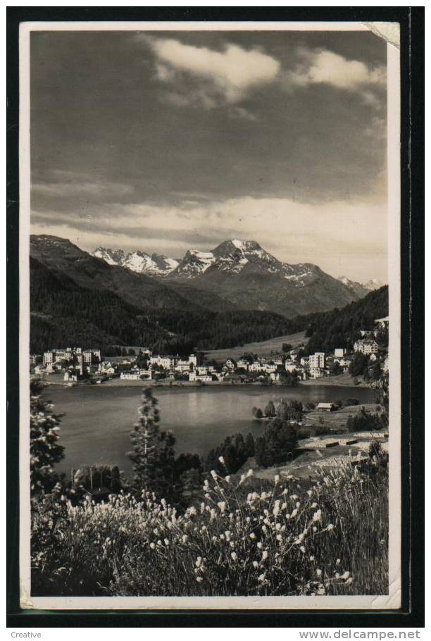 ST.MORITZ-BAD Obliterer,St Moritz +Timbre 1959 Verlag Foto Max,Max Wagner St.Moritz - Saint-Moritz