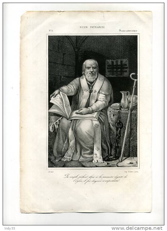 - PORTRAIT ASSIS DE NICON PATRIARCHE . LITHO DU XIXe S. - Religion & Esotérisme