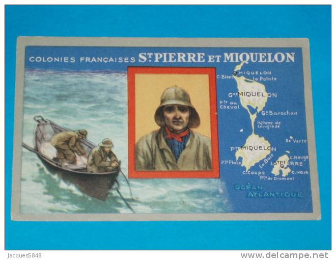 Dom-tom)  Saint Pierre Et Miquelon - Carton Géographique - Publicitaire - Lion Noir  - Edit - Saint-Pierre Und Miquelon