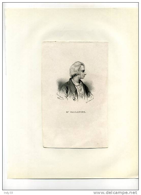 - PORTRAIT DE Mr BALLANCHE .LITHO DU XIXe S. DATEE 1841 DECOUPEE ET COLLEE - Lithographien