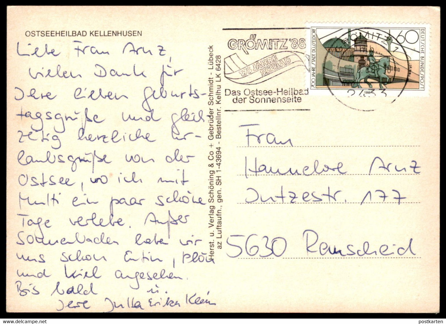 ÄLTERE POSTKARTE KELLENHUSEN PANORAMA LUFTBILD FLIEGERAUFNAHME LUFTAUFNAHME OSTSEE AK Ansichtskarte Cpa Postcard - Kellenhusen