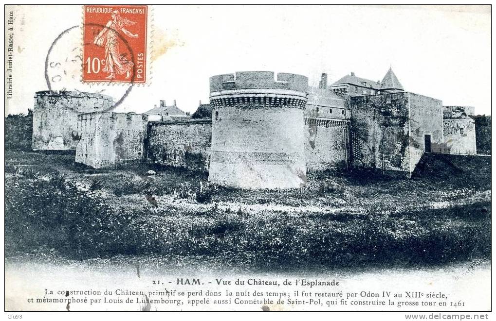 CPA - Ham (80) - Vue Du Château, De L'Esplanade - Ham