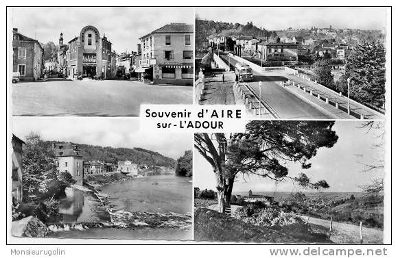 40 ) FL ) Souvenir D'AIRE Sur L'ADOUR, CPSM Petit Format N&B, Multivues - Aire