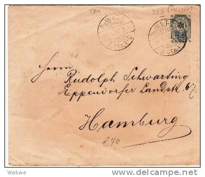 FS008/ FINNLAND -  Brief-Ganzsache  37 B, 1898, Postwagenentwertung N. Hamburg - Briefe U. Dokumente