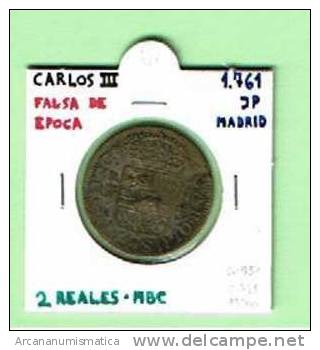 CARLOS III 2 REALES  1.761 JP MADRID FALSA DE EPOCA   MBC/VF      DL-751 - Otros & Sin Clasificación