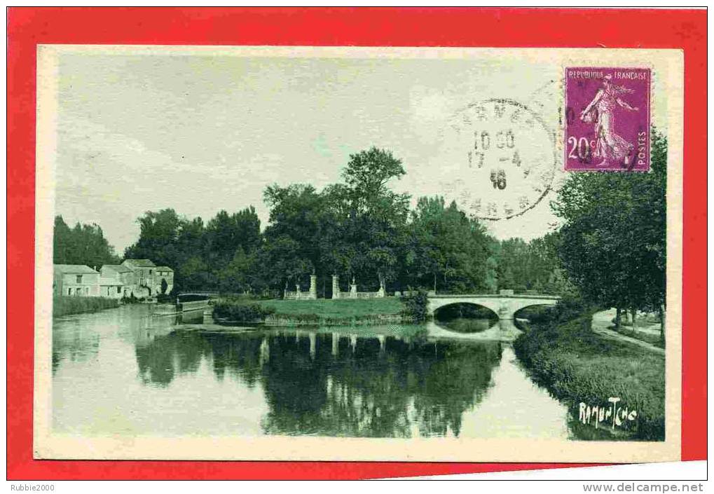 JARNAC 1916 JARDIN PUBLIC PONT  CARTE EN BON ETAT - Jarnac