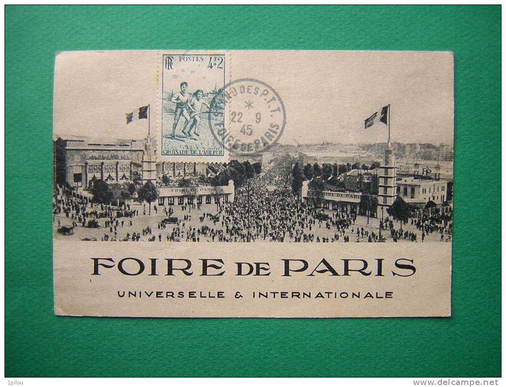 FOIRE DE PARIS 1945. 1ER SALON DE LA PHILATELIE.   1er Jour D'émission. - ....-1949