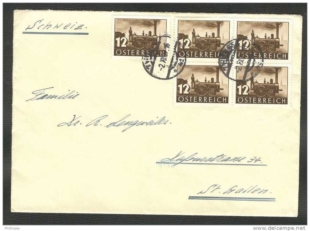 AUSTRIA, RAILWAY ANNIVERSARY 1938, ALL VALUES On 2 COVERS - Covers & Documents